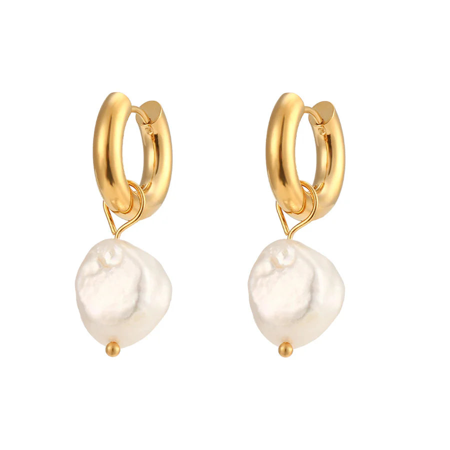 Pearl Hoop Earrings